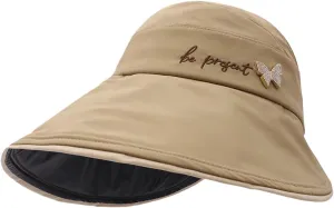Women's Hat Sun Visors for Women UV Protection Wide Brim Packable Summer Beach Caps Foldable Shell Hat