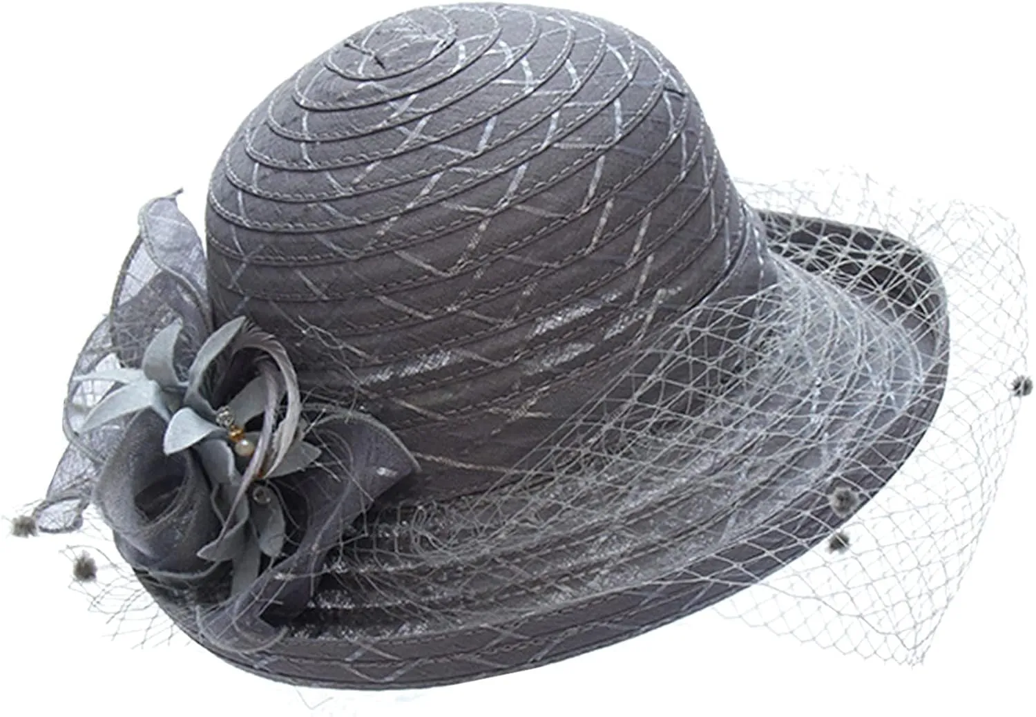 Women's Kentucky-Derby Hat Packable Wide Brim Sun Hat Breathable Bridal Wedding Tea Party Dress Church Hats