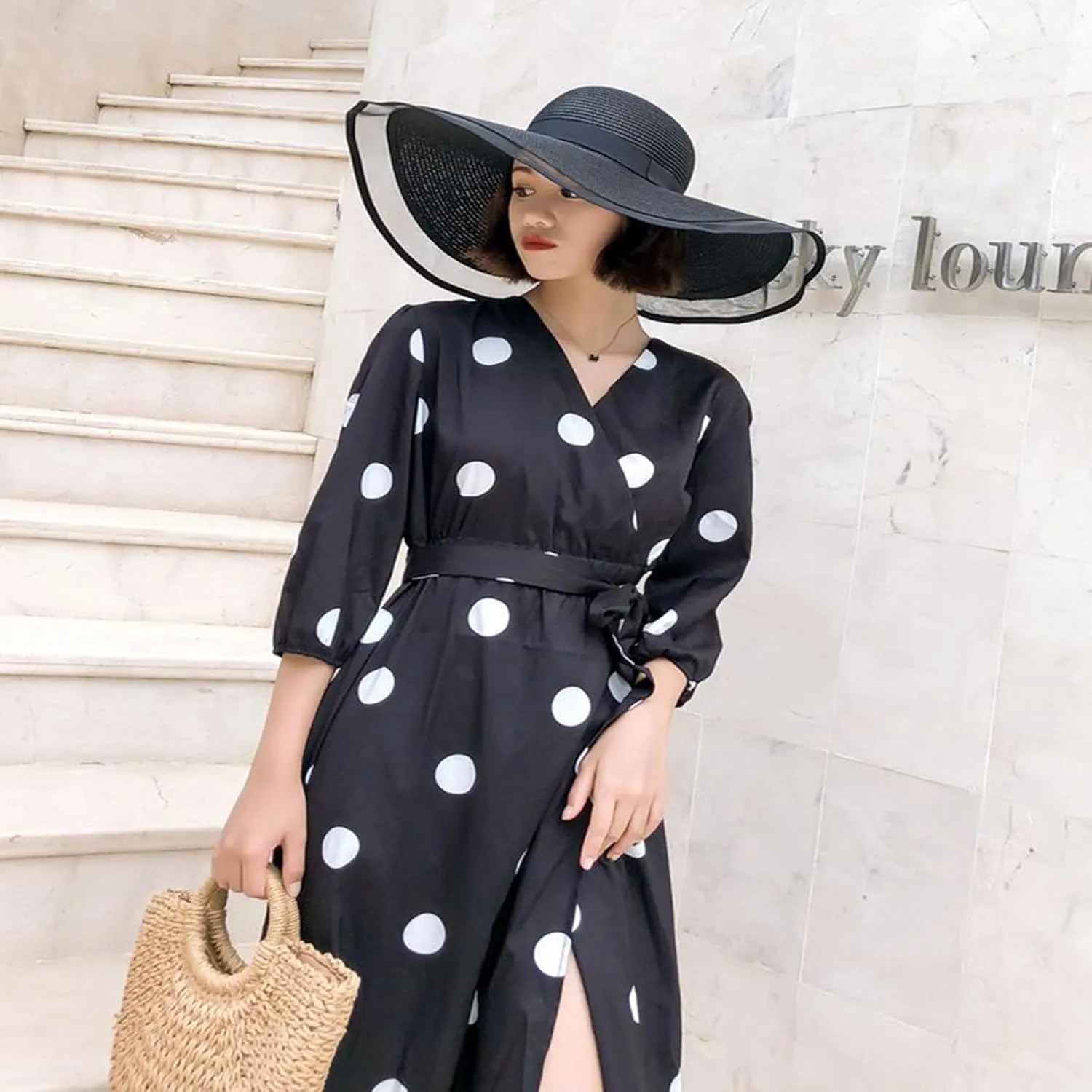 Womens Mens Wide Brim Straw Panama Hat Beach Sun Hat Summer Wide Brim Straw Roll up Hat Fisherman's UPF 50