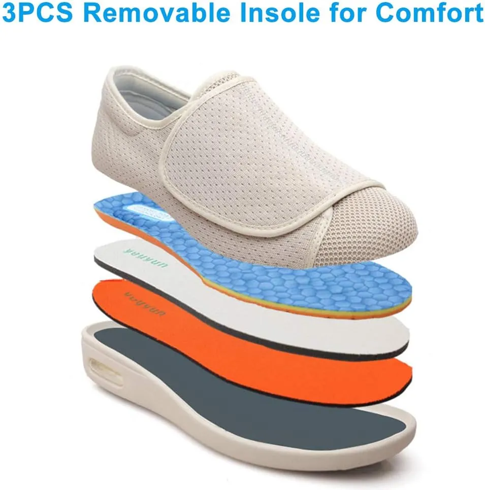 Womens Proven Foot Pain Relief Diabetic Shoes with Arch Support,Memory Foam Insole Wide Width Walking Orthopedic Edema Swollen Feet Arthritis Indoor/Outdoor