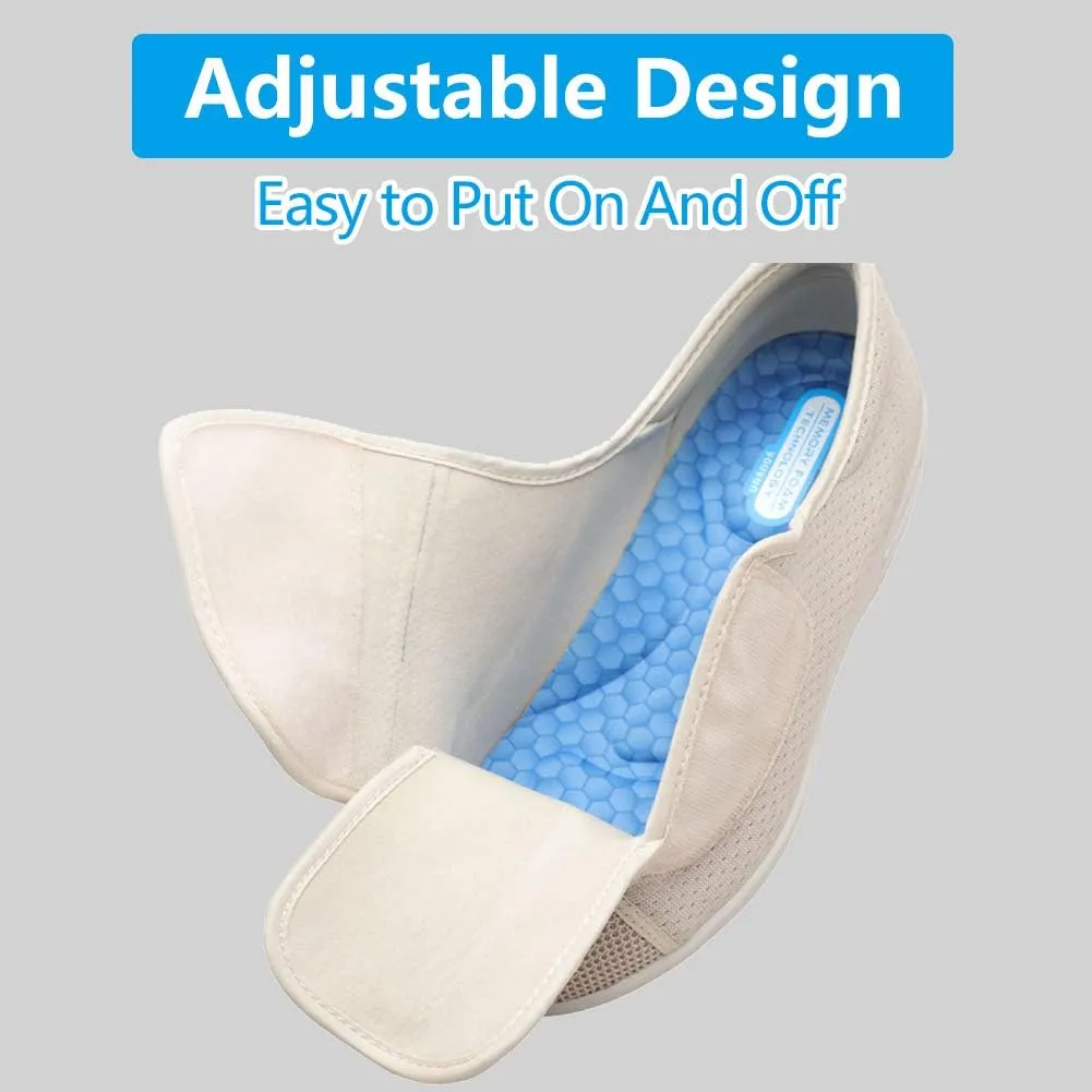 Womens Proven Foot Pain Relief Diabetic Shoes with Arch Support,Memory Foam Insole Wide Width Walking Orthopedic Edema Swollen Feet Arthritis Indoor/Outdoor