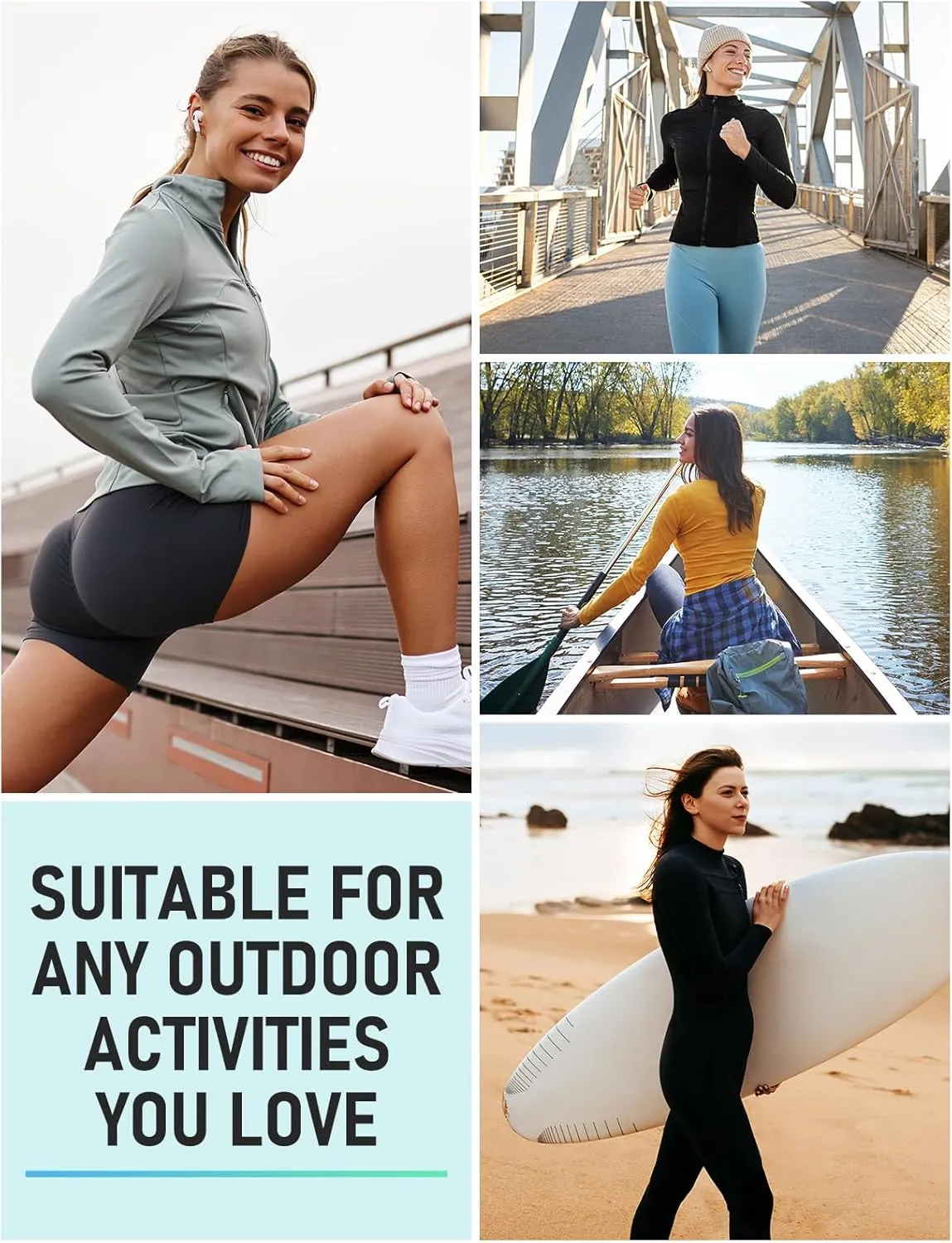Women's Rash Guard Long Sleeve UV Sun Protection 1/4 Zip Shirts with Pocket UPF 50  Lightweight SPF Hiking Top