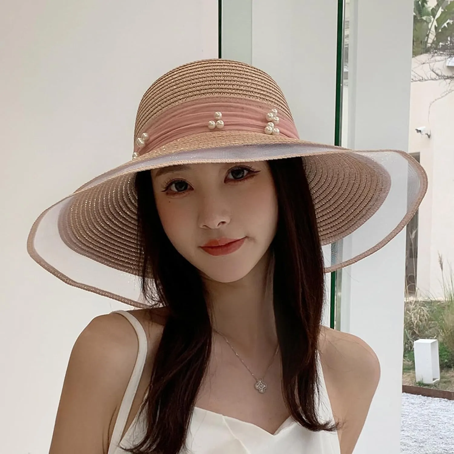 Women's Straw Wide Brim Sun hat Summer Beach hat Straw Hats Foldable Sun hat Luffy Straw hat