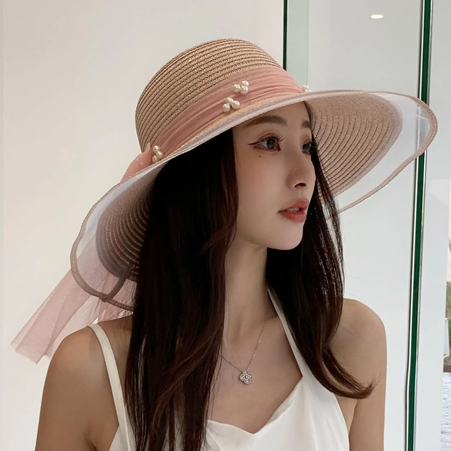 Women's Straw Wide Brim Sun hat Summer Beach hat Straw Hats Foldable Sun hat Luffy Straw hat