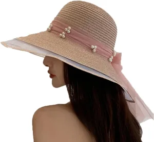 Women's Straw Wide Brim Sun hat Summer Beach hat Straw Hats Foldable Sun hat Luffy Straw hat
