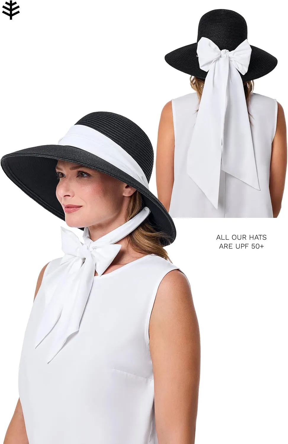 Women's Stylish Sun Hat - UPF 50  Sun Protection - 2-in-1 Interchangeable Scarves - Stella (One Size)