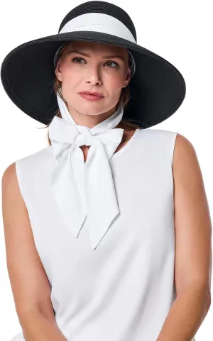 Women's Stylish Sun Hat - UPF 50  Sun Protection - 2-in-1 Interchangeable Scarves - Stella (One Size)