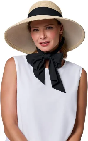 Women's Stylish Sun Hat - UPF 50  Sun Protection - 2-in-1 Interchangeable Scarves - Stella (One Size)