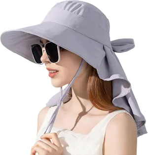 Womens Sun Hat UPF 50  Wide Brim Gardening Hat with Neck Flap