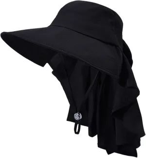Womens Sun Hat UPF 50  Wide Brim Gardening Hat with Neck Flap