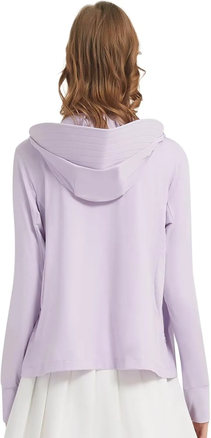 Women's UPF 50  Sun Protection Jacket Lightweight UV Cooling Hoodie Long Sleeve Summer Clothing for Outdoor Hiking