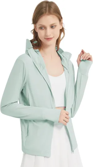 Women's UPF 50  Sun Protection Jacket Lightweight UV Cooling Hoodie Long Sleeve Summer Clothing for Outdoor Hiking