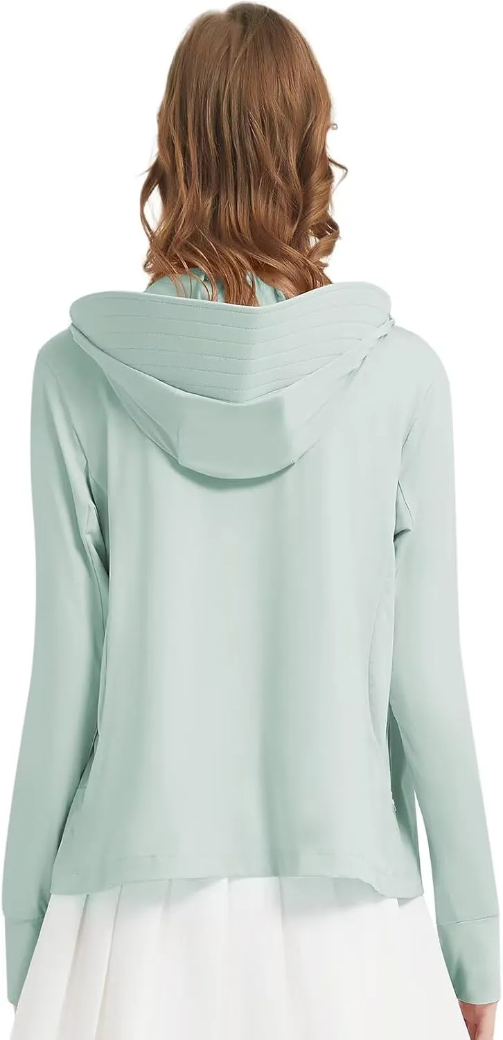 Women's UPF 50  Sun Protection Jacket Lightweight UV Cooling Hoodie Long Sleeve Summer Clothing for Outdoor Hiking