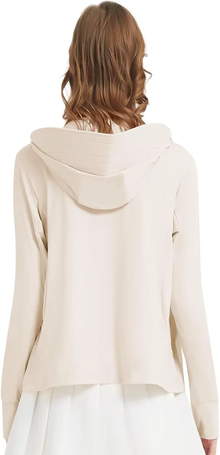 Women's UPF 50  Sun Protection Jacket Lightweight UV Cooling Hoodie Long Sleeve Summer Clothing for Outdoor Hiking