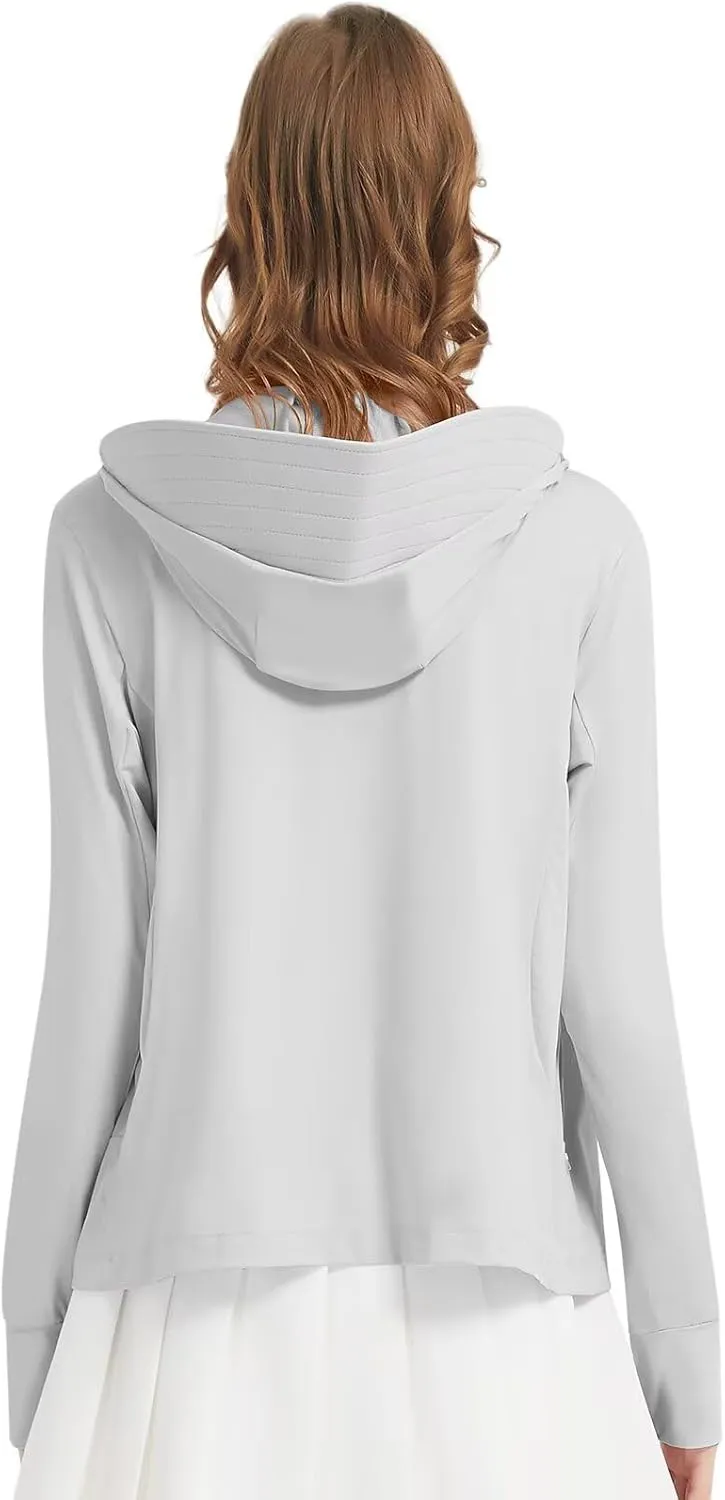 Women's UPF 50  Sun Protection Jacket Lightweight UV Cooling Hoodie Long Sleeve Summer Clothing for Outdoor Hiking