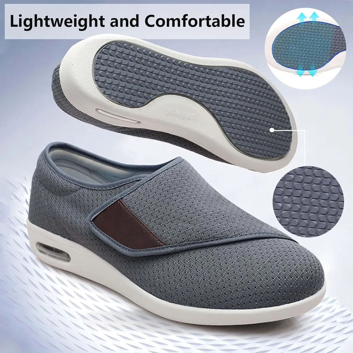 Women's Walking Shoes with Arch Support,Orthopedic Lightweight Comfy Casual Slippers for Elderly Swollen Feet Arthritis Recovery Men 10.5/Women 11.5
