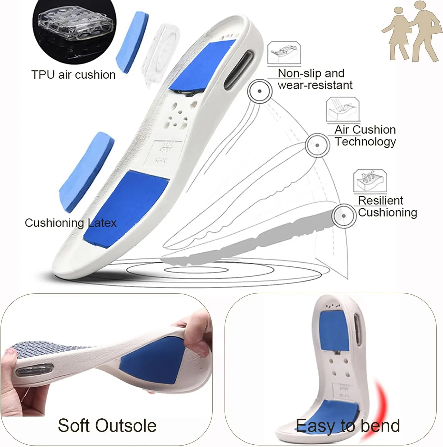 Women's Walking Shoes with Arch Support,Orthopedic Lightweight Comfy Casual Slippers for Elderly Swollen Feet Arthritis Recovery Men 10.5/Women 11.5