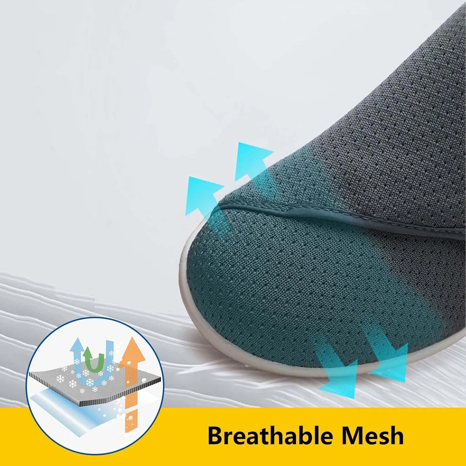 Women's Walking Shoes with Arch Support,Orthopedic Lightweight Comfy Casual Slippers for Elderly Swollen Feet Arthritis Recovery Men 10.5/Women 11.5