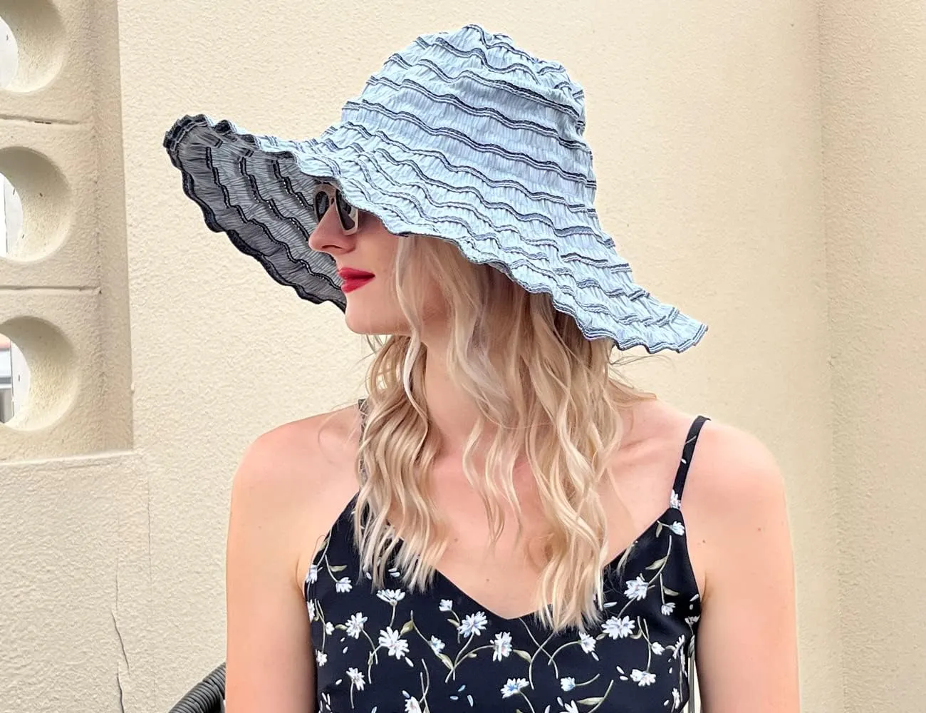 Womens Wide Brim Sun Hat Travel Foldable Vintage Summer Beach UV Hats