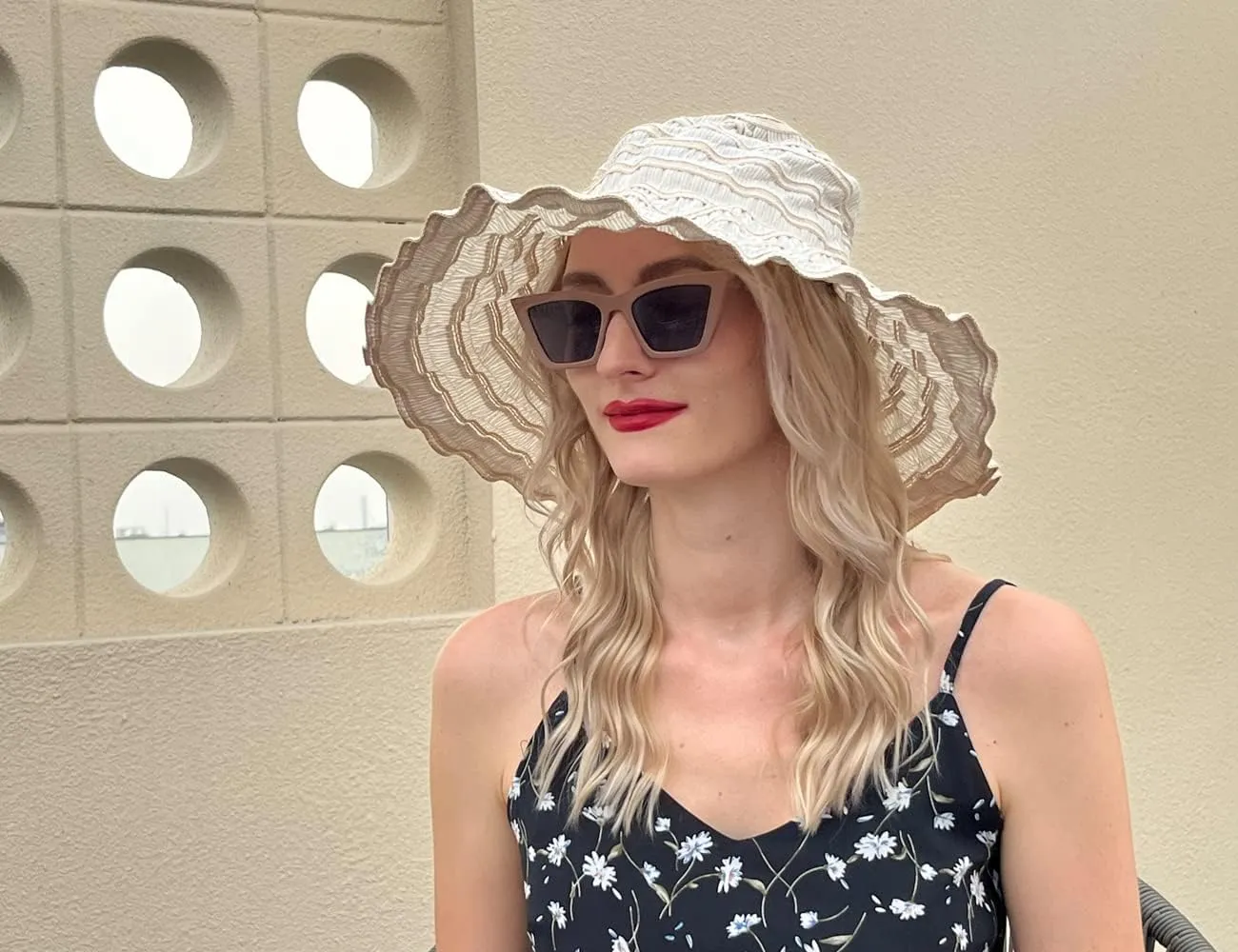 Womens Wide Brim Sun Hat Travel Foldable Vintage Summer Beach UV Hats