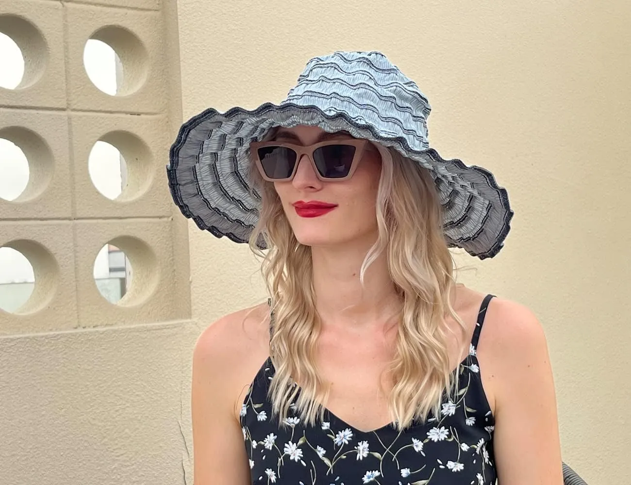 Womens Wide Brim Sun Hat Travel Foldable Vintage Summer Beach UV Hats