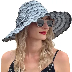 Womens Wide Brim Sun Hat Travel Foldable Vintage Summer Beach UV Hats