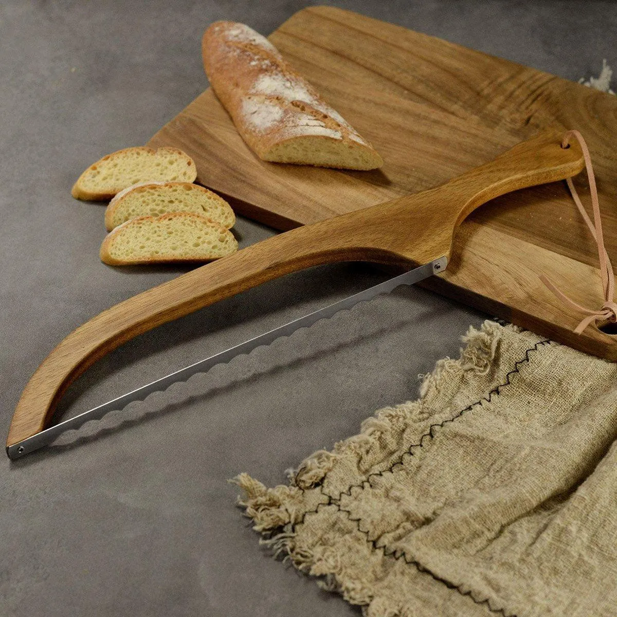 Wooden Bread Cutter Saw for Perfect Slice Cutting Tool Bread Slicer Kitchen