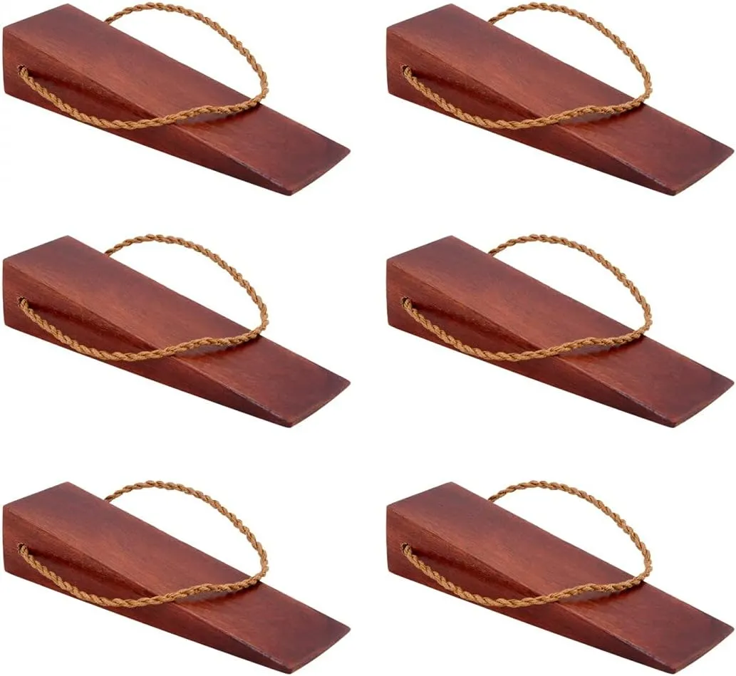 Wooden Door Wedge Solid Cherry Finish Hanging Thread Pack of 6 Renovators Supply
