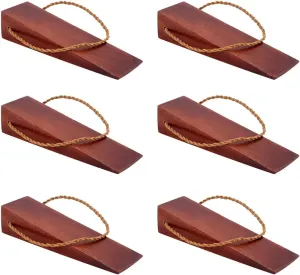 Wooden Door Wedge Solid Cherry Finish Hanging Thread Pack of 6 Renovators Supply