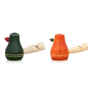 Wooden Whistle - 2 x 3 Inches | Bird Design Whistle/ Handcrafted Whistle for Kids