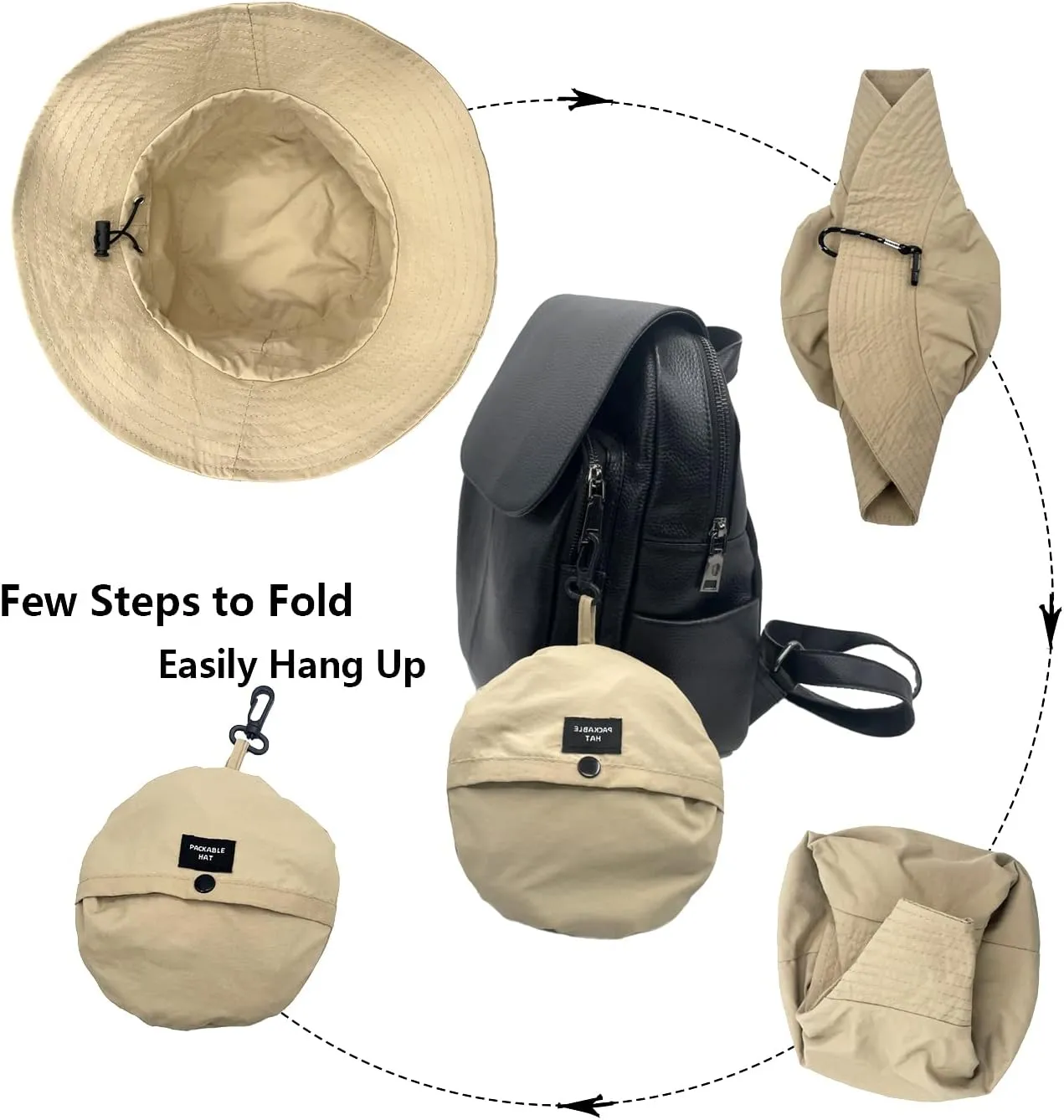 woogwin Waterproof Bucket Rain Hat with Chin Strap Quick Dry Packable Boonie Sun Hat Safari Hat UV Protection