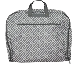 World Traveler 40-Inch Hanging Garment Bag - Greek Key Grey White