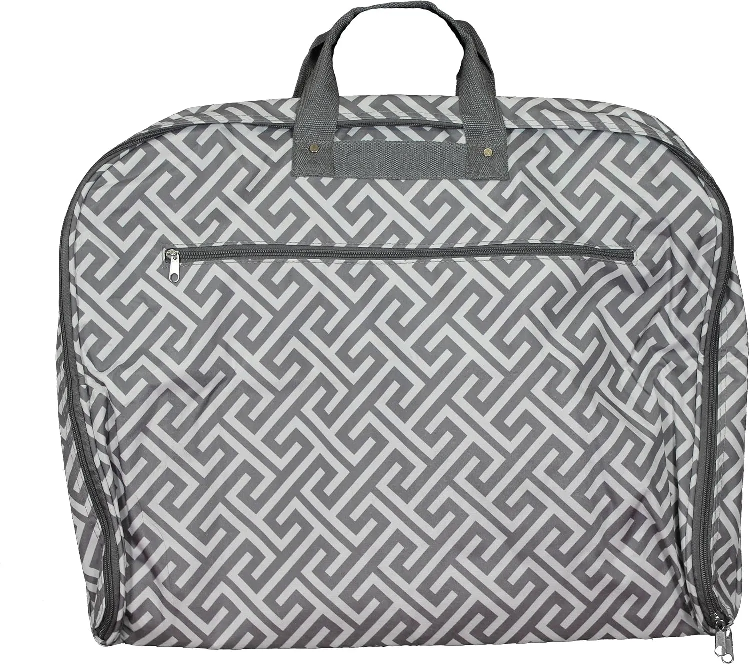 World Traveler 40-Inch Hanging Garment Bag - Greek Key Grey White