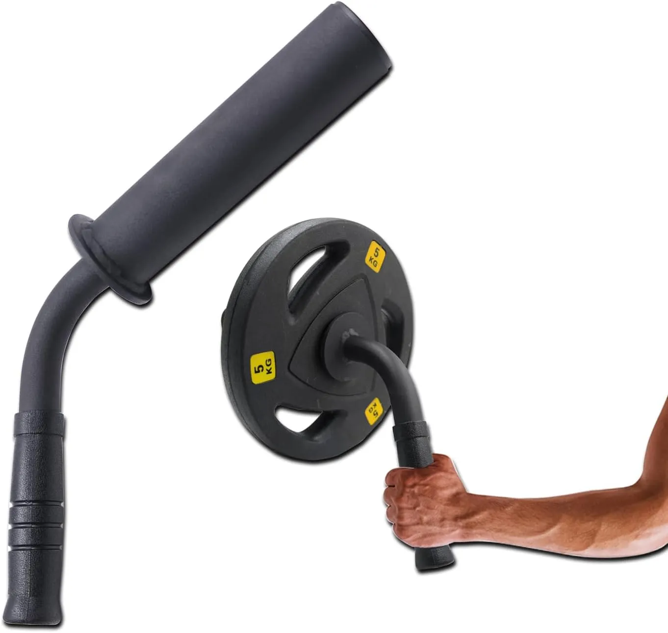 Wrist Forearm Strengthener Fits 2 Inch Weight Plates, Arm Wrestling Hammer Bar with Barbell Clamp, Heavy-Duty Wrist Strength Equipment for Grip and Forearm Workout