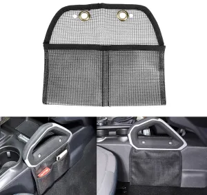 x xotic tech Car Interior Center Console Side Passenger Seat Gap Pocket Organizer Grab Handle Mesh Storage Bag Accessories, Compatible with Ford Bronco 2/4 doors 2021-2025 (Not for Bronco Sport Model)