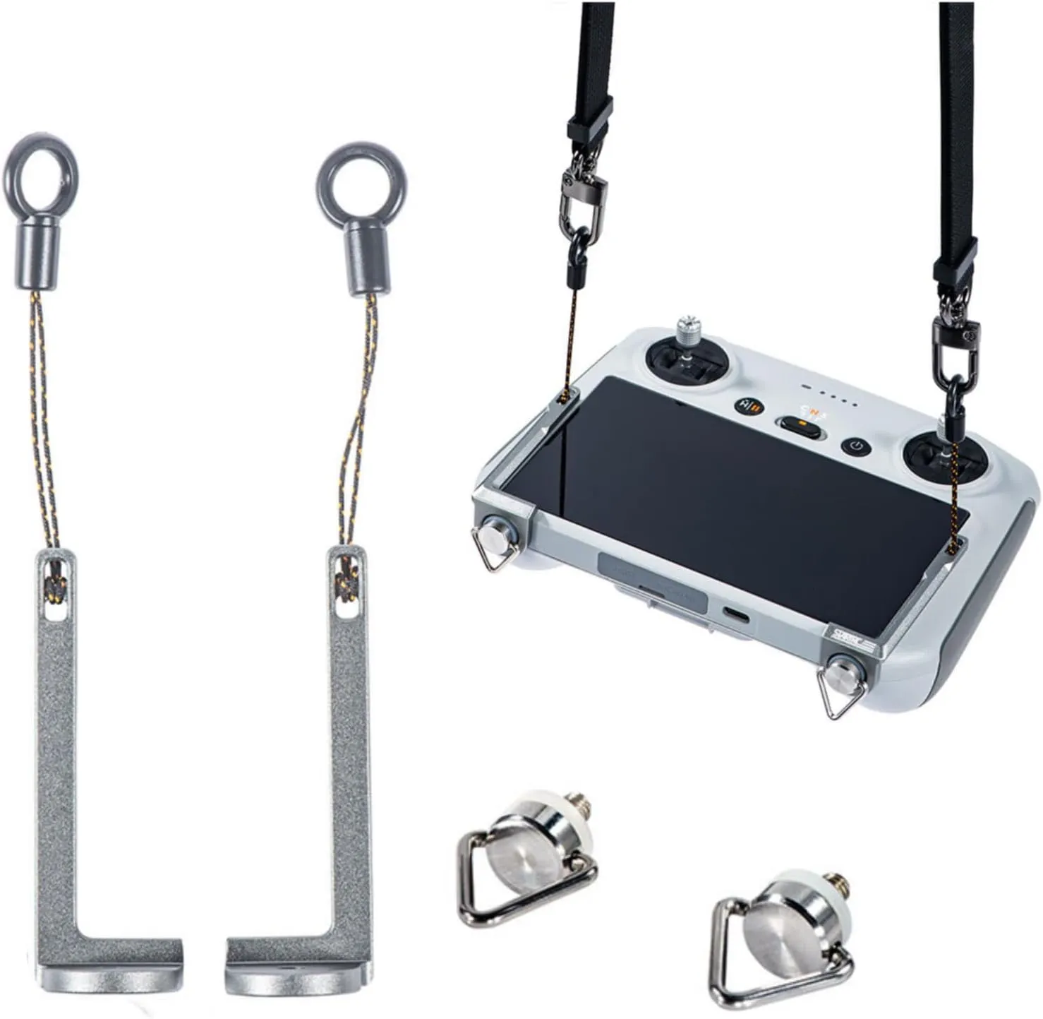 XBERSTAR Lanyard Balance fixture for DJI RC/RC 2/RC Pro Balance Lanyard Metal Fixtures for DJI RC/RC 2/RC Pro Remote control Lanyard Accessories (Gray)