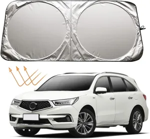 XHRING Car Windshield Sun Shade Sunshade Compatible with Acura MDX 2001-2023 2024 2025 RDX 2007-2025 Accessories Foldable Car Front Window Sun Shield