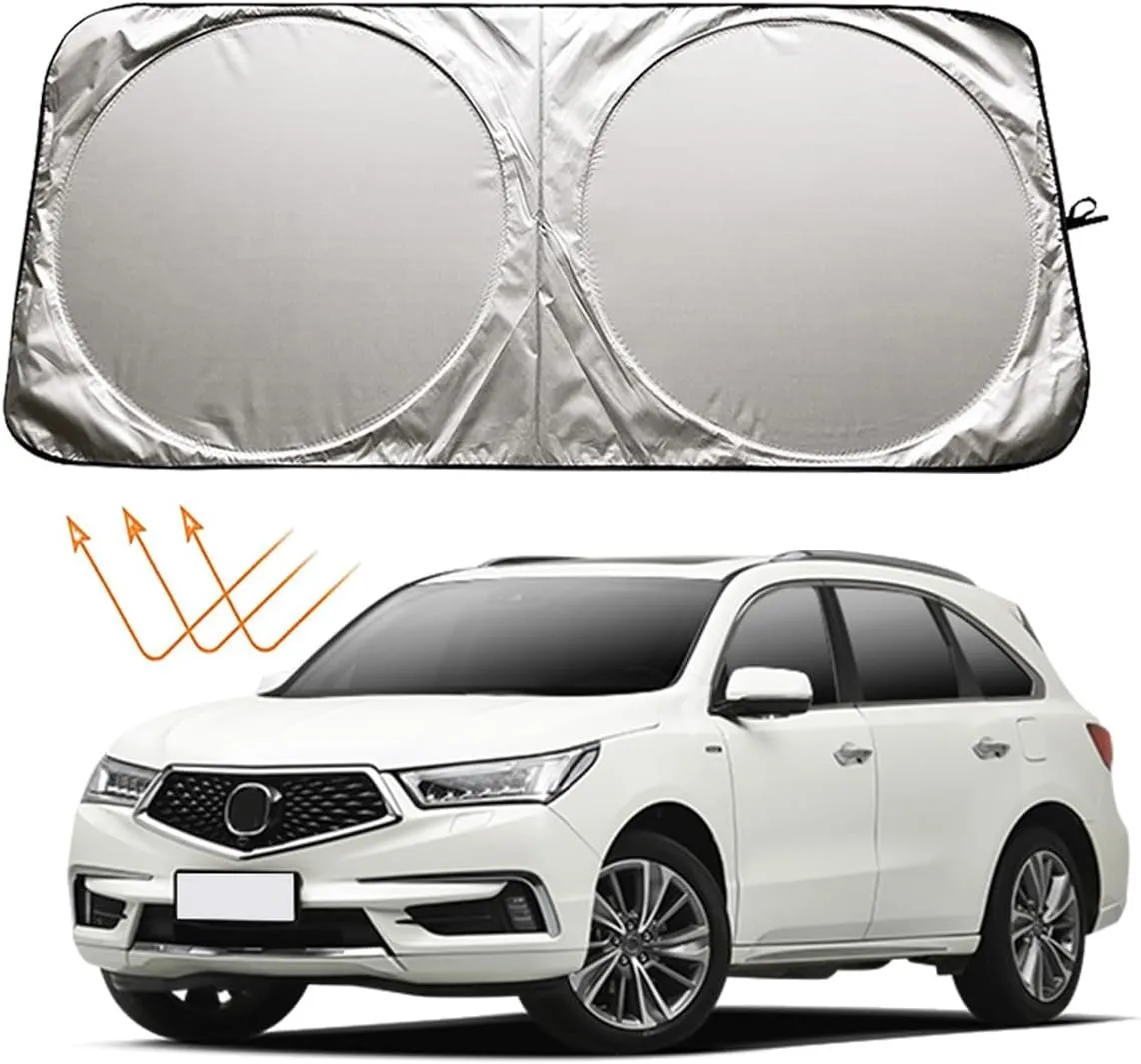 XHRING Car Windshield Sun Shade Sunshade Compatible with Acura MDX 2001-2023 2024 2025 RDX 2007-2025 Accessories Foldable Car Front Window Sun Shield
