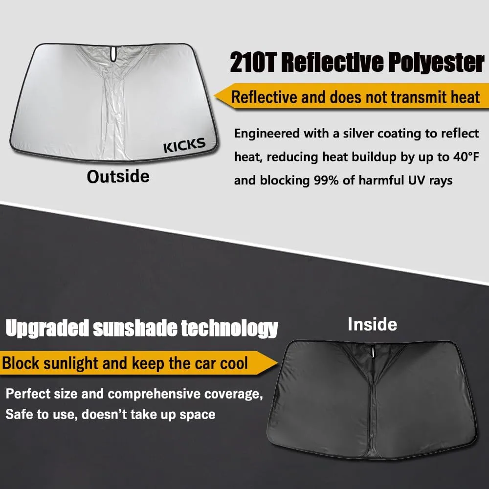 XITER Sunshade Windshield Cover Windshield Cover Front Window Sun Shield Foldable Sun Visor Protector UV Heat,for Nissan Kicks 2018-2025