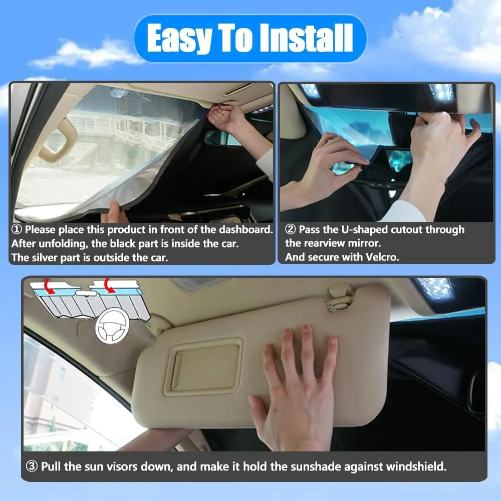 XITER Sunshade Windshield Cover Windshield Cover Front Window Sun Shield Foldable Sun Visor Protector UV Heat,for Nissan Kicks 2018-2025