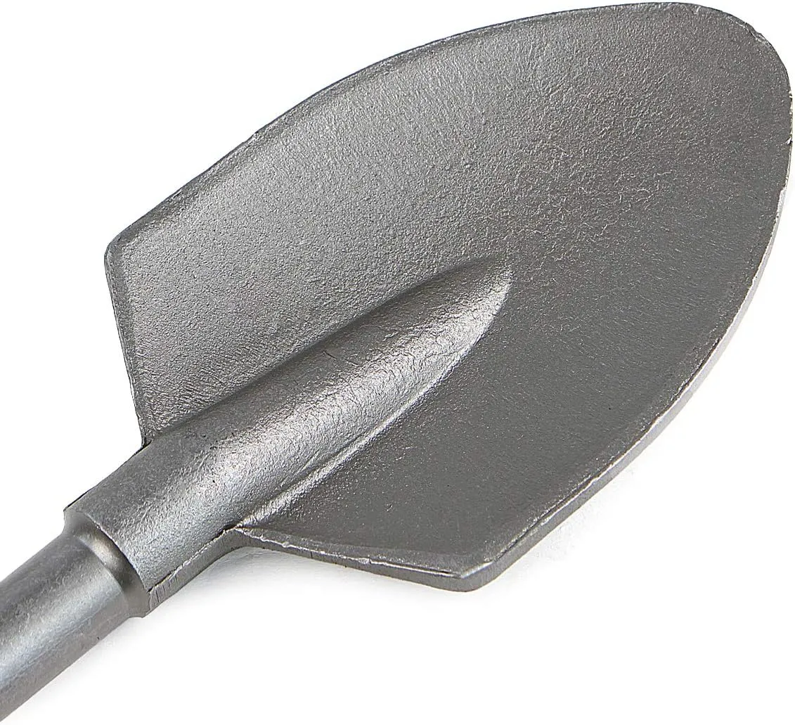 XtremepowerUS 1-1/8" Hex Shank 5" Shovel Width Construction Clay Spade Scoop Shovel Bit for Electric Demolition Jack Hammer w/Carrying Case