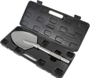 XtremepowerUS 1-1/8" Hex Shank 5" Shovel Width Construction Clay Spade Scoop Shovel Bit for Electric Demolition Jack Hammer w/Carrying Case
