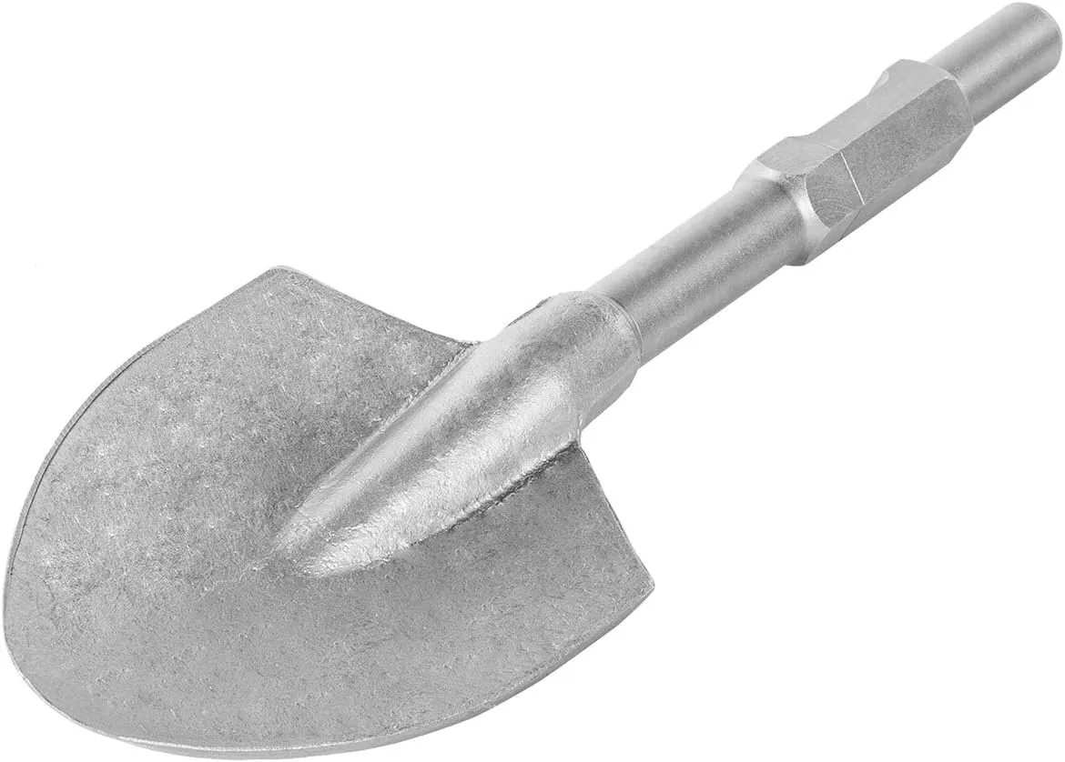 XtremepowerUS 1-1/8" Hex Shank 5" Shovel Width Construction Clay Spade Scoop Shovel Bit for Electric Demolition Jack Hammer w/Carrying Case