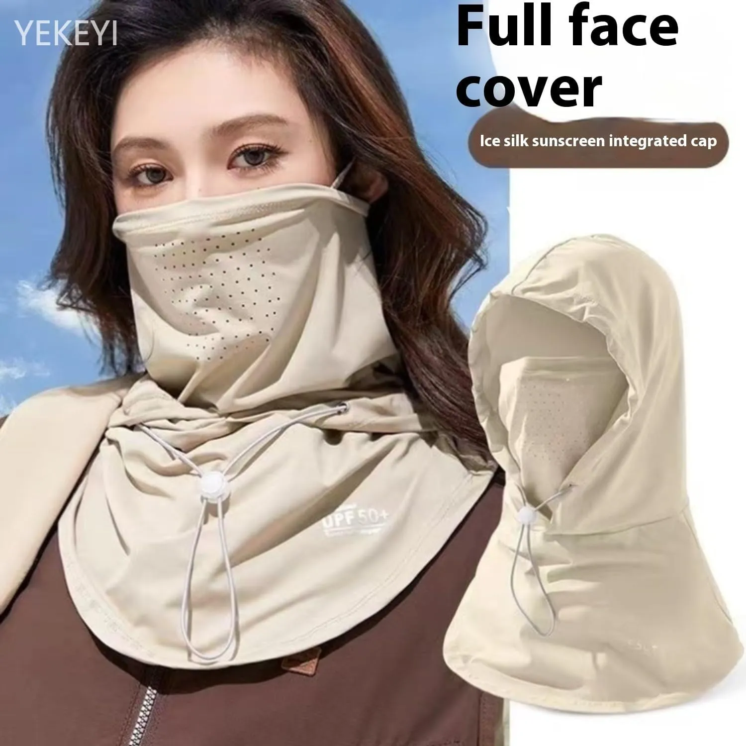 YEKEYI Balaclava Face Cover Balaclava Mask Sun UV Protection Hood Breathable Full Head Mask Cycling Skiing Fishing Hat