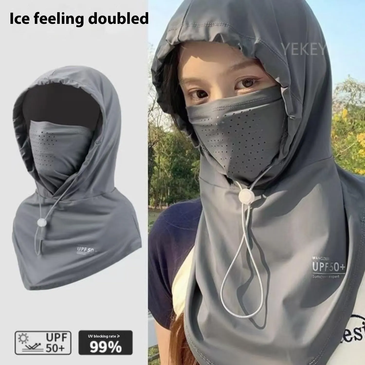 YEKEYI Balaclava Face Cover Balaclava Mask Sun UV Protection Hood Breathable Full Head Mask Cycling Skiing Fishing Hat