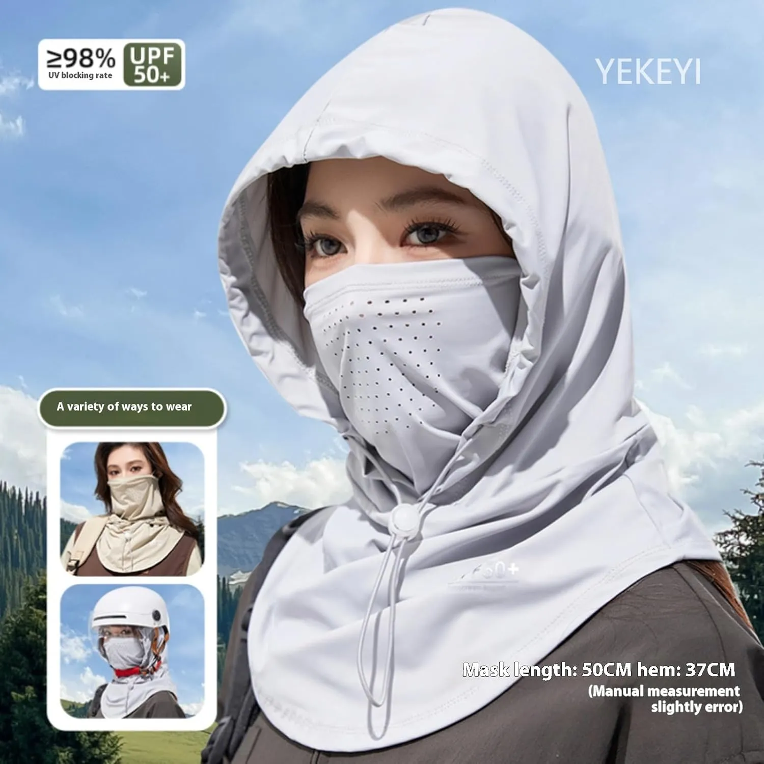 YEKEYI Balaclava Face Cover Balaclava Mask Sun UV Protection Hood Breathable Full Head Mask Cycling Skiing Fishing Hat