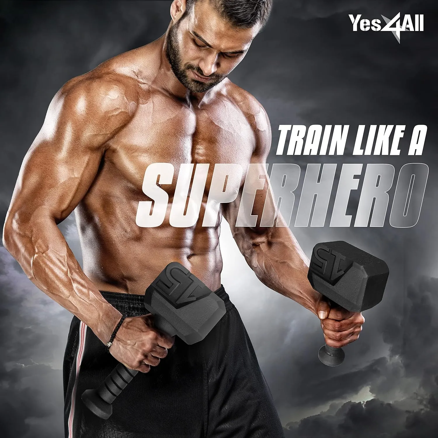 Yes4All Kettlebell Special Shape, Upgraded &Multifunctional for Advanced Training, Solid Cast Iron Powder Coated, Anti Slip Handle Strength Training Equipment