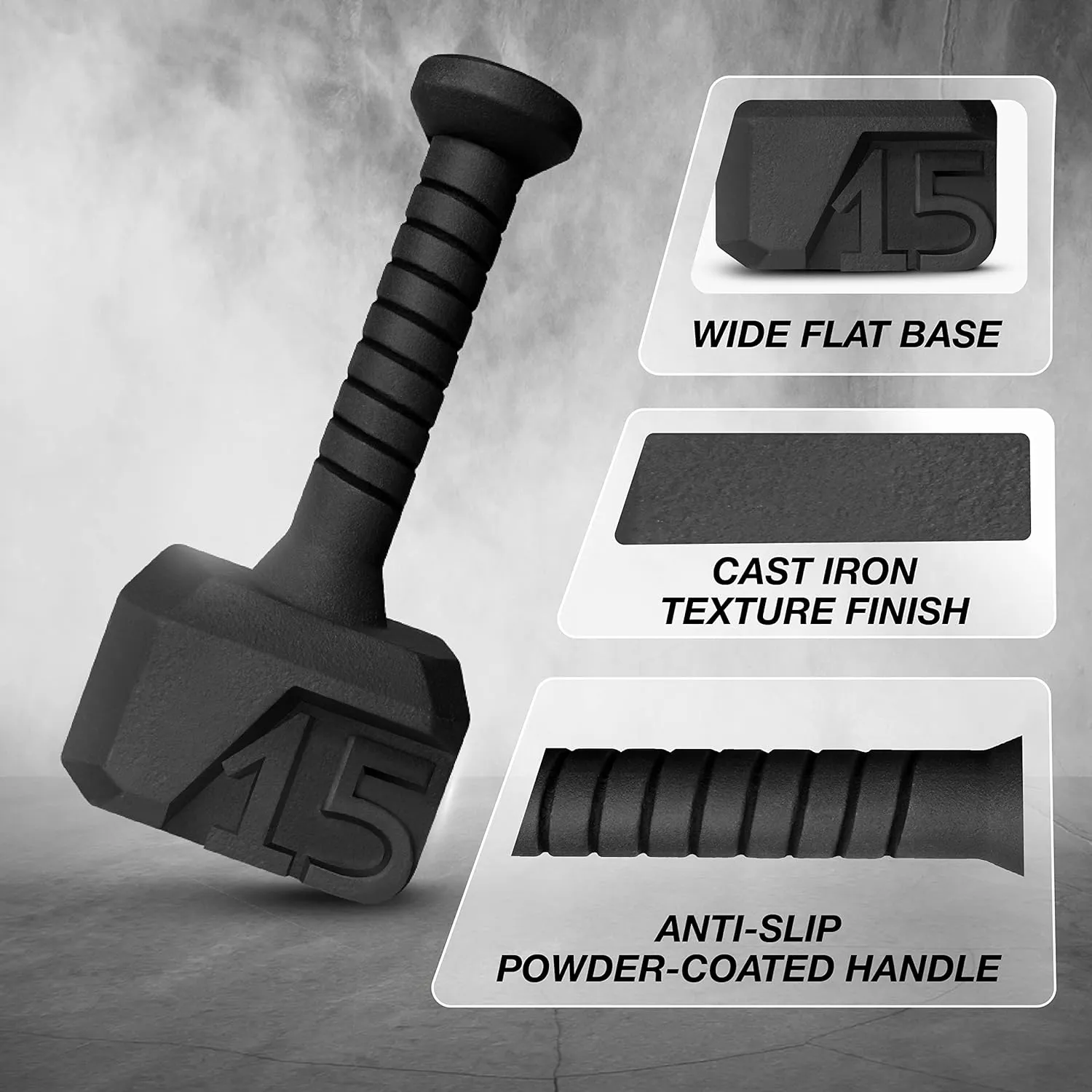 Yes4All Kettlebell Special Shape, Upgraded &Multifunctional for Advanced Training, Solid Cast Iron Powder Coated, Anti Slip Handle Strength Training Equipment