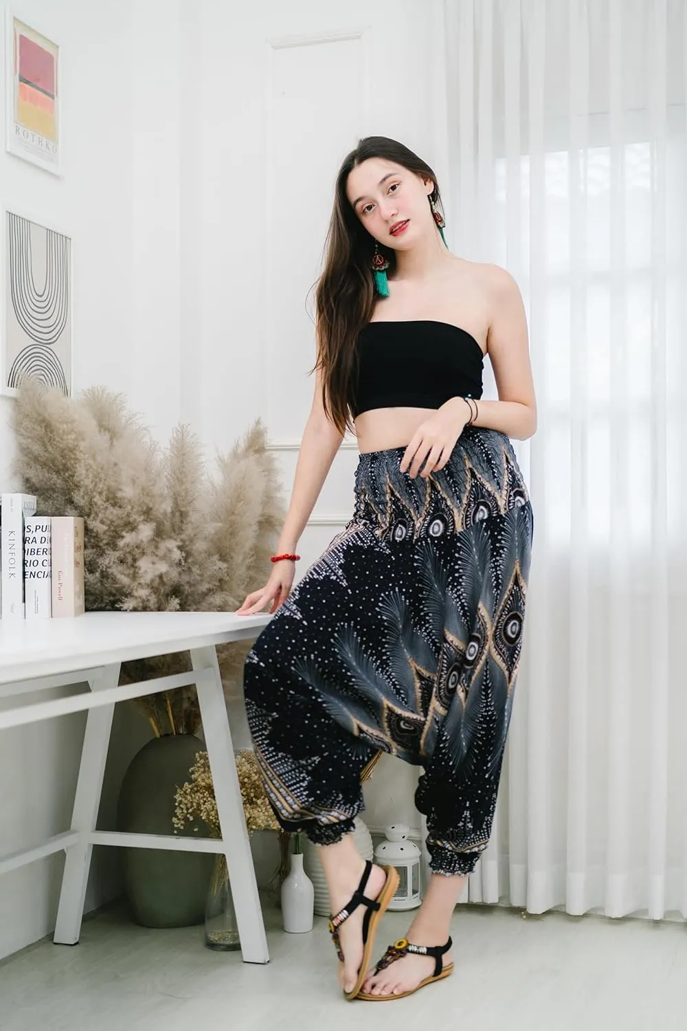 Your Cozy Harem Pants for Women Hippie Clothes Hammer Pants Jumpsuit Casual Loose Beach Sweatpants Baggy Boho Yoga Trousers