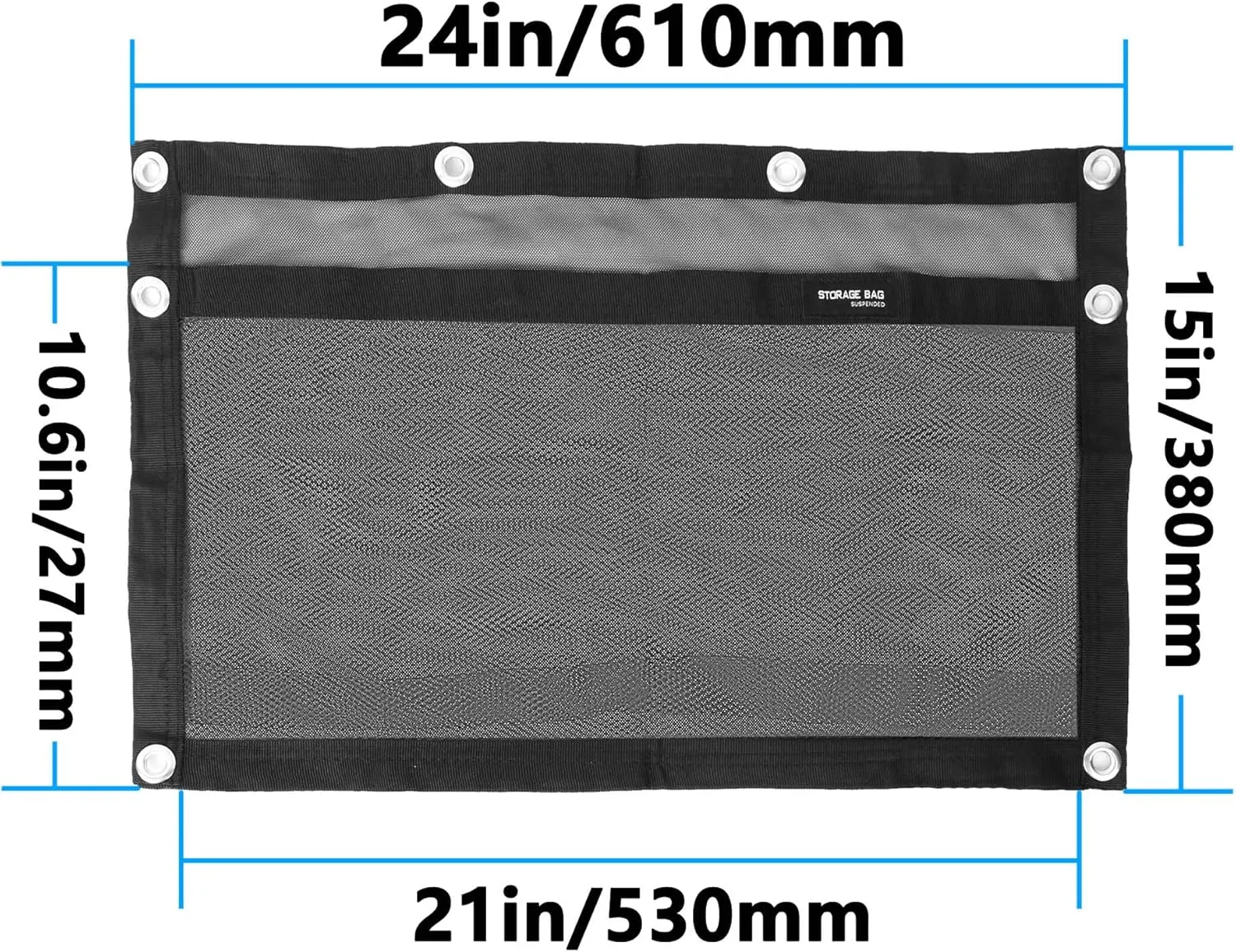 YUSOVE Boat Storage Bag Marine Suspended Storage Comparments Mesh Storage Bag,Boat Seat Organizing Bag,with Elastic Ring